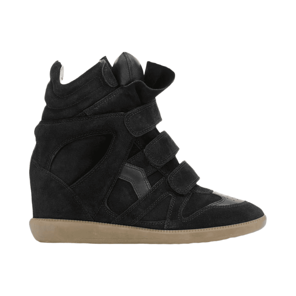 Becket Suede Wedge Sneaker Black