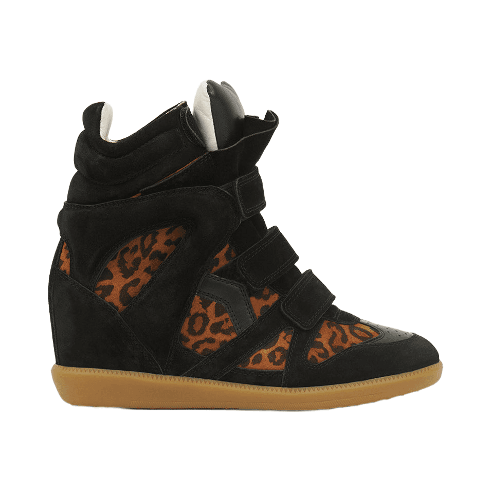 Becket Suede Wedge Sneaker Leopard